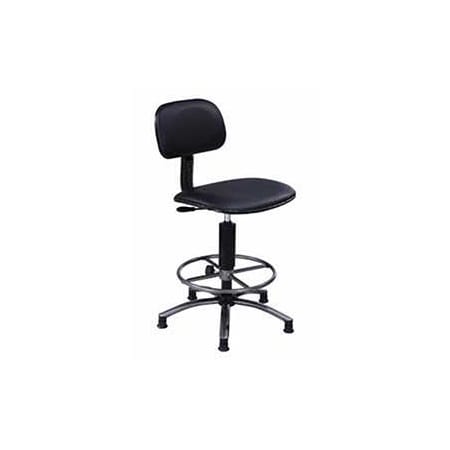 Global Industrial Vinyl Upholstered Swivel Stool, Black, 17-21H Seat 240144
